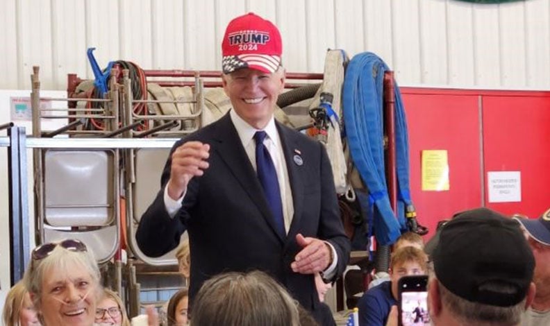 Biden, “Trump 2024” şapkasını taktı