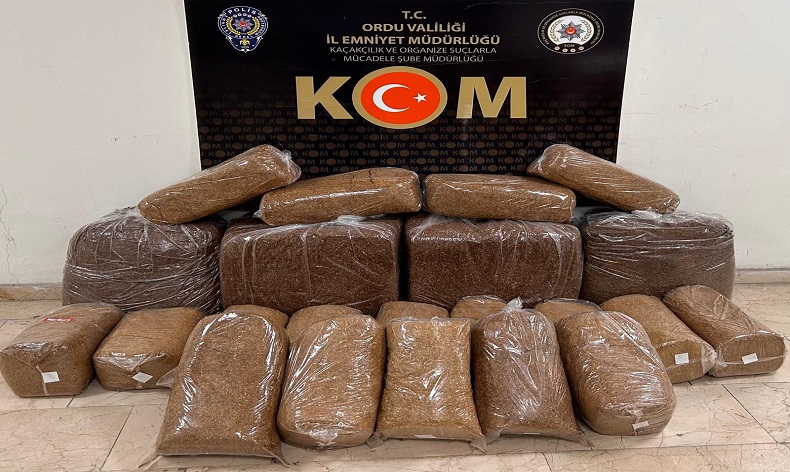 180 kilogram kaçak tütün ele geçirildi