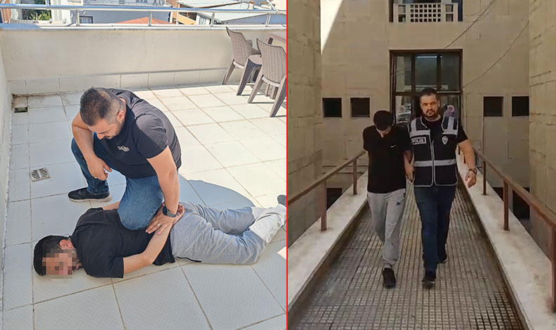 Bursa’da çatıdan çatıya atlayan şüpheliyi polis karşıladı