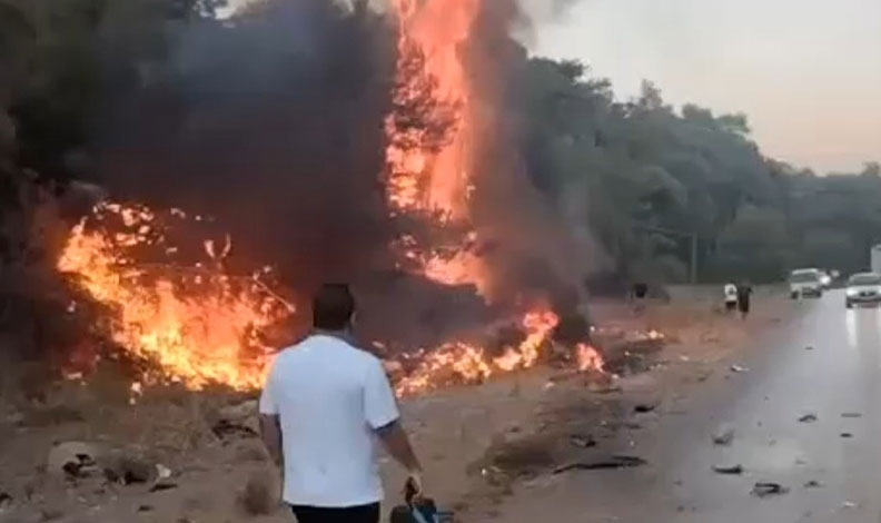 Motosikletle çarpışan araç yandı: 1 ölü