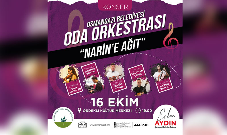 Oda Orkestrası Konseri, Narin’e Ağıt temasıyla gerçekleştirilecek