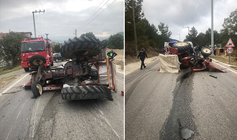Bursa’da öğrencilerin bindiği traktör kaza yaptı: 6 yaralı