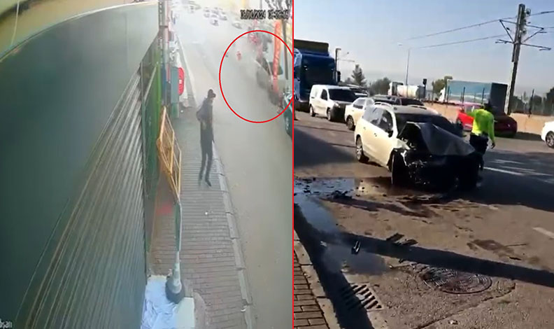 Bursa’da kontrolden çıkan otomobil, 5 araca çarptı