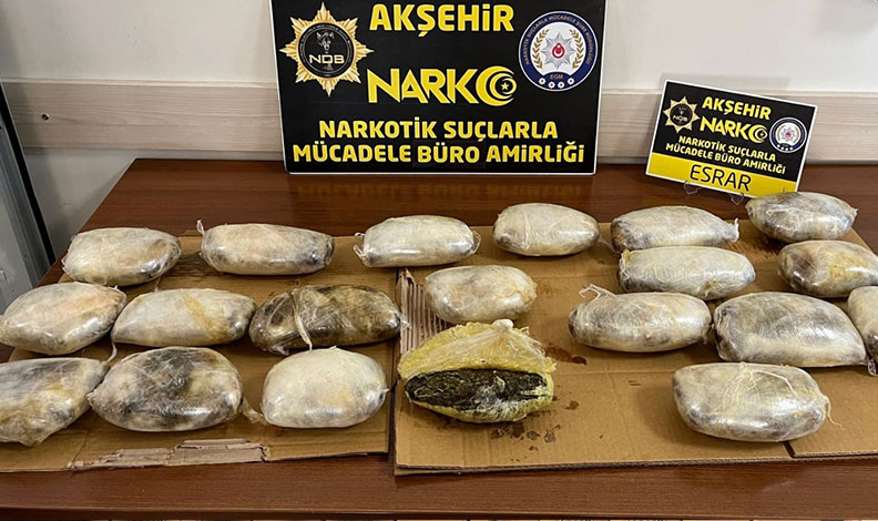 Konya’da piyasa değeri 5 milyon liralık uyuşturucu ele geçirildi