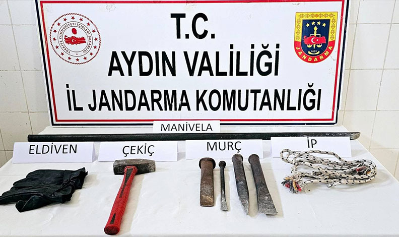 Çine’de kaçak kazıya suçüstü