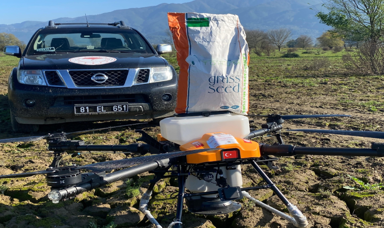 Selde hasar gören mera dron ile tohumlandı