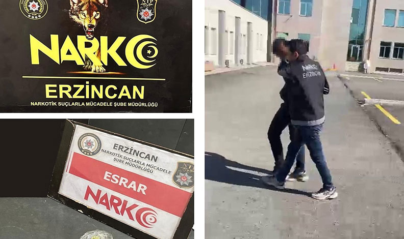 Erzincan’da uyuşturucu ticaretinden 1 kişi tutuklandı