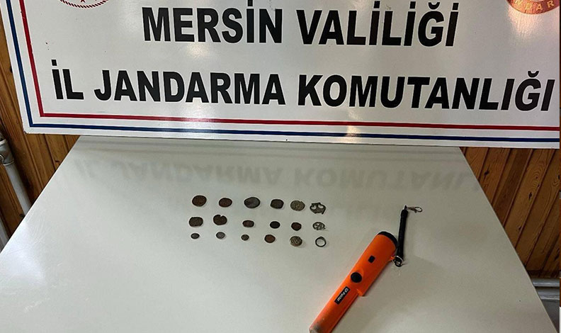 Mersin’de Bizans ve Roma dönemine ait sikkeler ve yüzük ele geçirildi