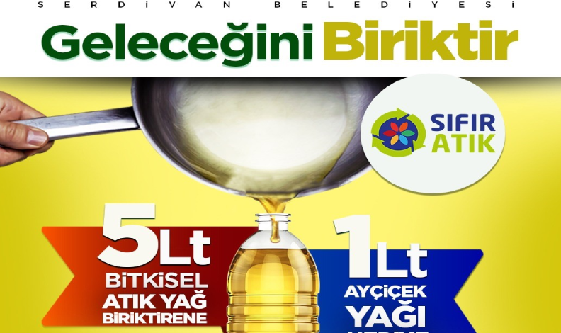 Atık yağ biriktirene ayçiçek yağı hediye